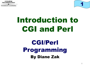 Introduction to CGI and Perl CGI/Perl Programming