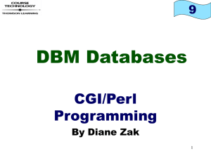 DBM Databases CGI/Perl Programming 9