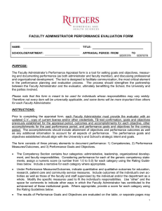 FACULTY ADMINISTRATOR PERFORMANCE EVALUATION FORM