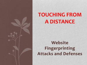 TOUCHING FROM A DISTANCE Website Fingerprinting