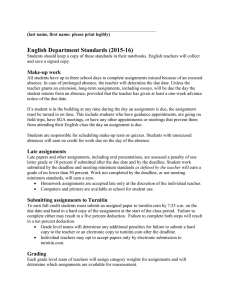 English Department Standards Revised 2015-2016