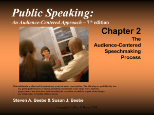 Public Speaking: Chapter 2 An Audience-Centered Approach edition