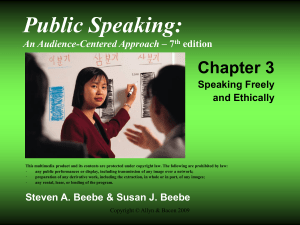 Public Speaking: Chapter 3 An Audience-Centered Approach edition