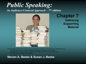 Public Speaking: Chapter 7 An Audience-Centered Approach edition