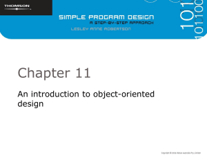 Chapter 11 An introduction to object-oriented design