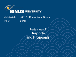 Reports and Proposals Pertemuan 7 Matakuliah