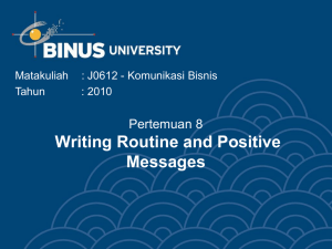 Writing Routine and Positive Messages Pertemuan 8 Matakuliah