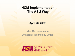 HCM Implementation the ASU Way 04 26 07
