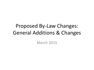 Proposed By-Law Changes