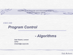 Program Control - Algorithms Dale Roberts CSCI 230
