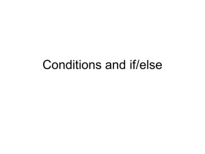 Conditions and if/else