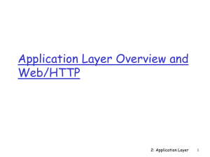 Application Layer Overview and Web/HTTP 2: Application Layer 1