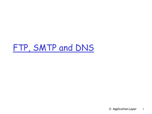 FTP, SMTP and DNS 2: Application Layer 1