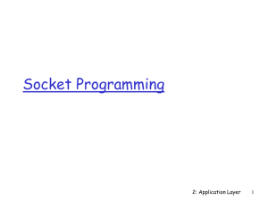 Socket Programming 2: Application Layer 1