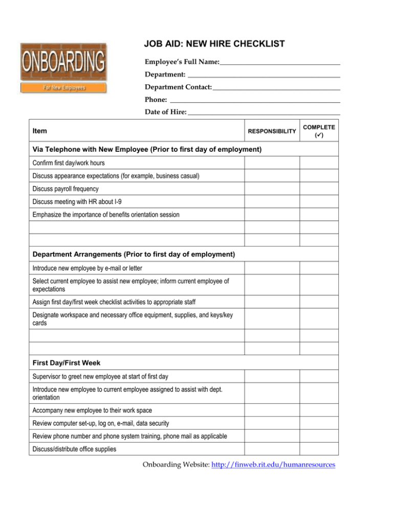 Sample Checklist