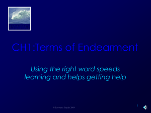 CH1:Terms of Endearment FIT100 Using the right word speeds
