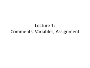 Variables and Assignment