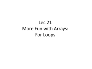 For loops and Arrays