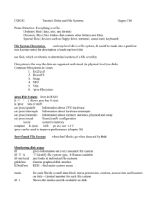 Tutorial Sheet on Disk File Systems