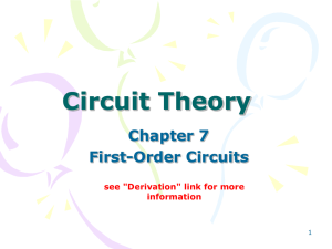 First Order Circuits I