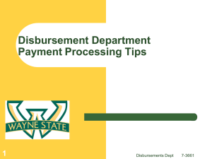 Disbursement Department Payment Processing Tips 1