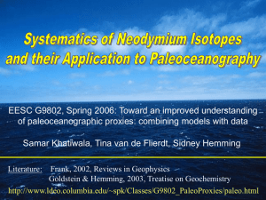 EESC G9802, Spring 2006: Toward an improved understanding