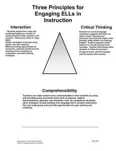 Three Principles for Engaging ELLs in Instruction
