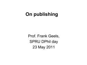 On publishing - Frank Geels [PPT 632.50KB]