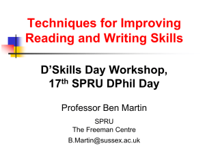 Techniques for Improving Reading and Writing Skills - Ben Martin [PPT 356.50KB]