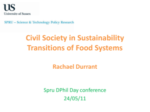 Civil Society in Sustainability Transitions of Food Systems - Rachael Durrant [PPTX 215.75KB]