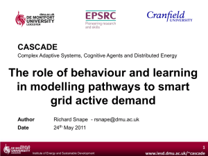richard snape The role of behaviour and learning in modelling pathways to smart grid active demand