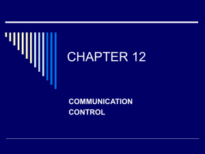 CHAPTER 12 COMMUNICATION CONTROL
