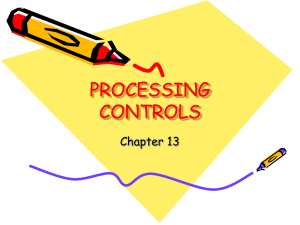 PROCESSING CONTROLS Chapter 13