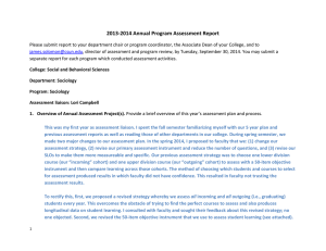 Sociology Dept Assessment Report 2013 2014