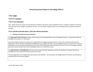 annual assessment report ECON 2010-11