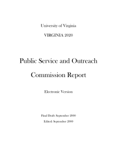 Public Service and Outreach Commission Report Fall 2000