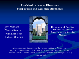 Jeff Swanson-Psychiatric Advance Directives