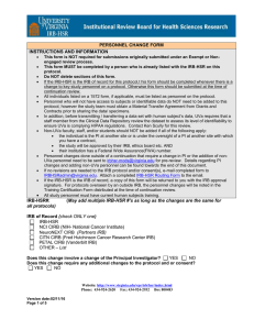 Personnel Change Modification Form