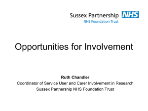 Service Users: Opportunities for Involvement in Research: Ruth Chandler