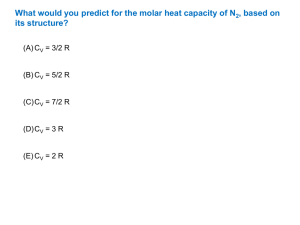 What would you predict for the molar heat capacity of... , based on its structure? (A) C