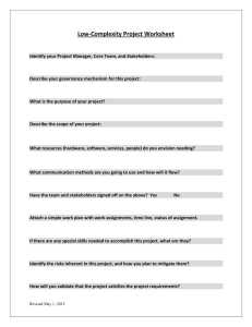 Low-Complexity Project Worksheet
