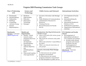 Virginia 2020 Planning Commission Task Groups Fine &amp; Performing Science and