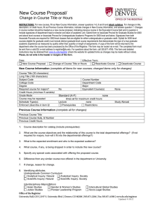 Course Proposal (Change) Form