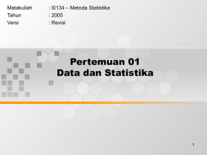 Pertemuan 01 Data dan Statistika – Metoda Statistika Matakuliah