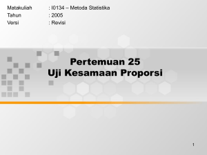 Pertemuan 25 Uji Kesamaan Proporsi – Metoda Statistika Matakuliah