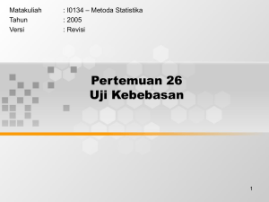 Pertemuan 26 Uji Kebebasan – Metoda Statistika Matakuliah