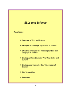 Strategies for science teachers: how to teach science effectively to ELLs