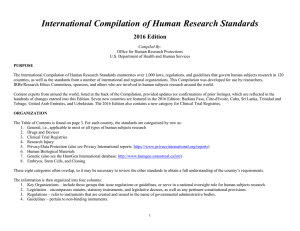 2016 OHRP International Research Standards