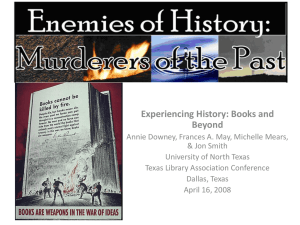 Experiencing History: Books and Beyond