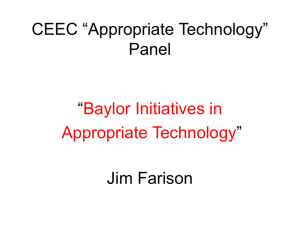 Baylor Initiatives in Appropriate Technology - Farison